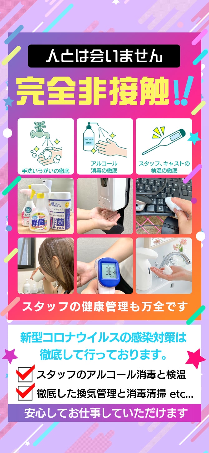 人とは会いません｜完全非接触!!新型コロナウィルスの感染対策は徹底して行っております。